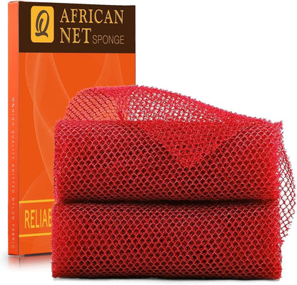 UJFQBH 3 Pack African Net Sponge, African Exfoliating Net Bath Sponge Long Net Bath Sponge Exfoliating Shower Body Scrubber Back Scrubber Skin Smoother,Great for Daily Use (Pink,Yellow,Purple) - Colors B