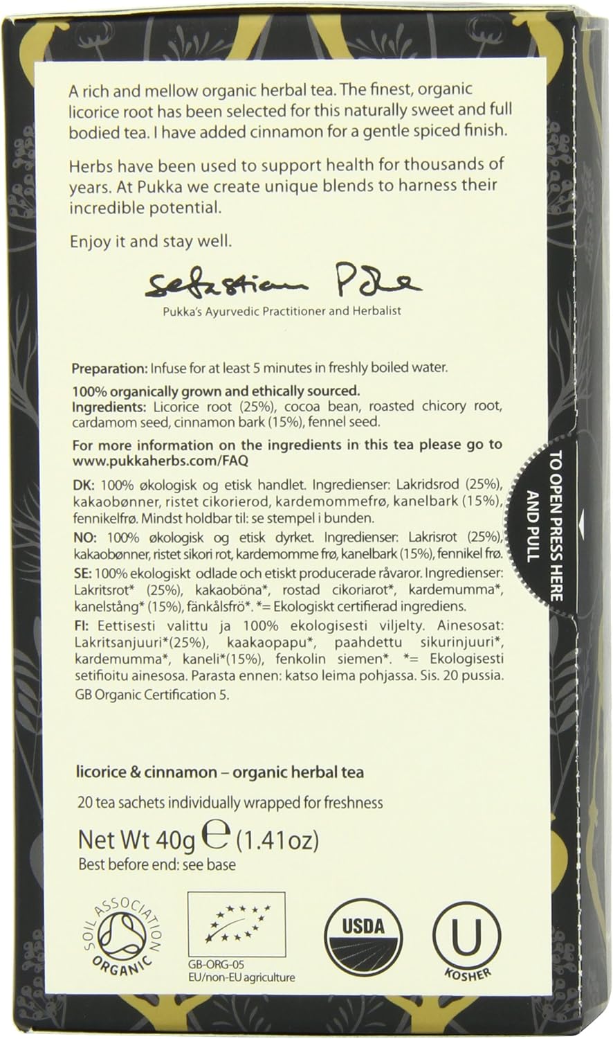 Pukka Herbal Teas Licorice and Cinnamon - 20 Bags, 20 Count