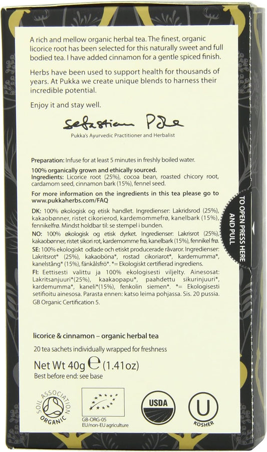 Pukka Herbal Teas Licorice and Cinnamon - 20 Bags, 20 Count