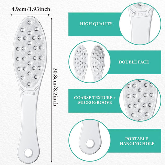 Jutom 2 Pcs Stainless Steel Metal Foot File Double Sided,Classic Style