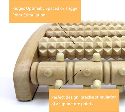 Foot Massager Roller (One Foot). Plantar Fasciitis & Pain Relief. Shiatsu & Acupressure Reflexology Tool, Myofascial Release, Trigger Point Acupuncture. (5.55x4.57x1.77 inch)