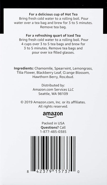 Amazon Grocery, Night Time Herbal Tea, Caffeine Free, 1.1 Oz, 20 Ct