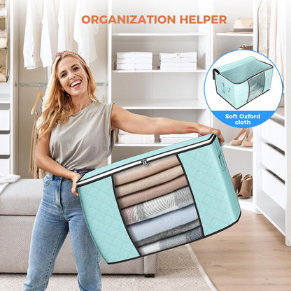 90L Large Storage Bags, Clothes Storage Bins Closet Organizers