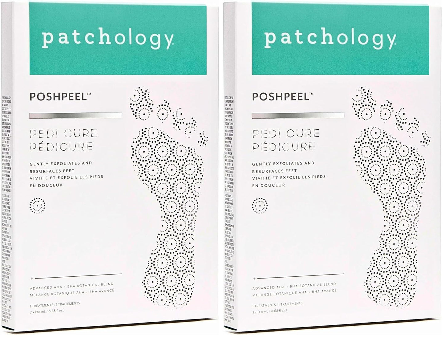 Patchology PoshPeel Pedi Cure - Foot Peel Mask Soak Treatment, Feet Peeling Mask, Pedicure Booties with Deep Exfoliation for Baby-soft Skin, Pedicure Supplies for Foot Care, 1 Pair