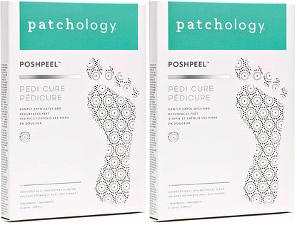 Patchology PoshPeel Pedi Cure - Foot Peel Mask Soak Treatment, Feet Peeling Mask, Pedicure Booties with Deep Exfoliation for Baby-soft Skin, Pedicure Supplies for Foot Care, 1 Pair