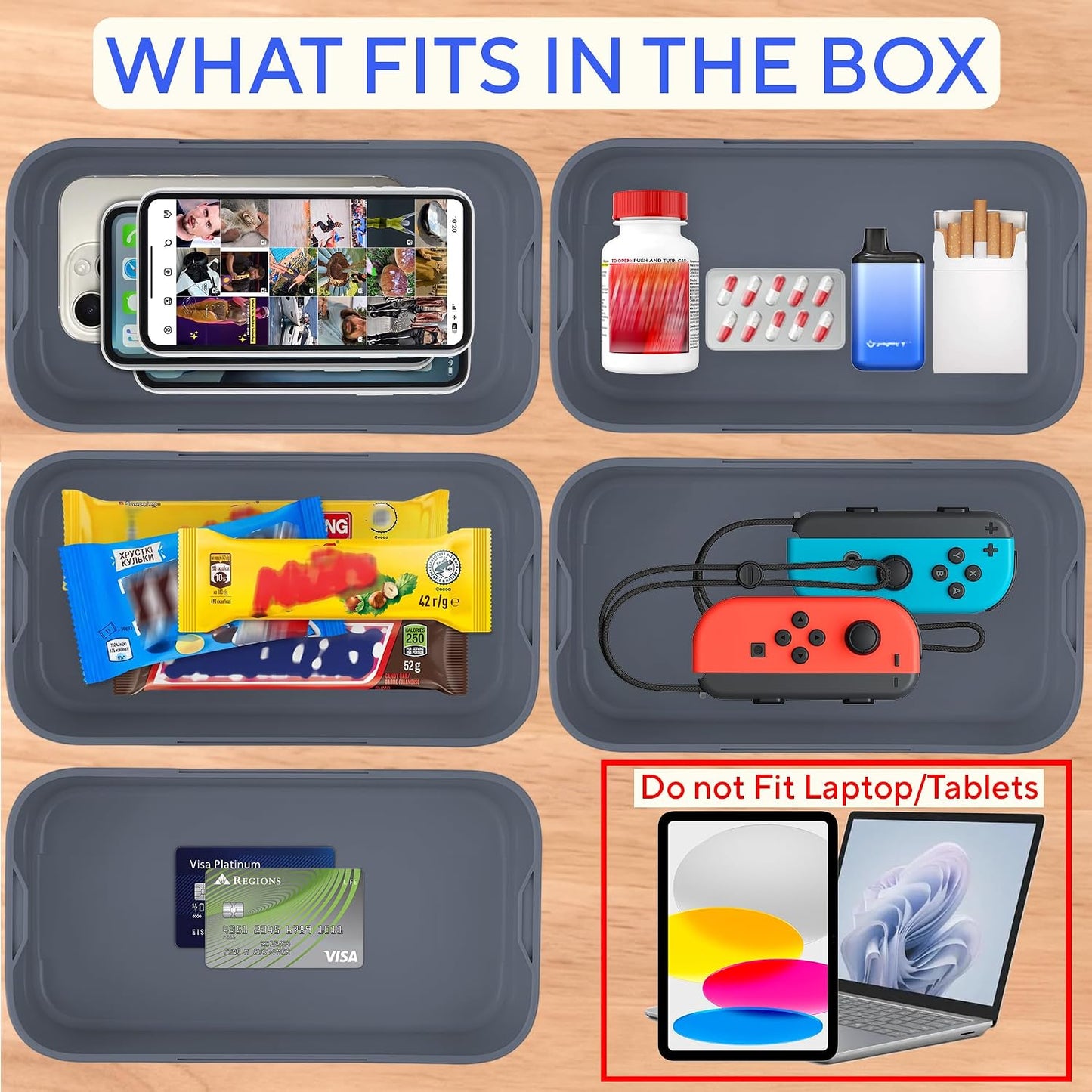 Timed Lock Box - Unplug from Cell Phones, Video Games, Socials, Snacks, Distractions - Time Locking Container - 30 Days Max Timer - Be More Present, Productive & Focused - Gray