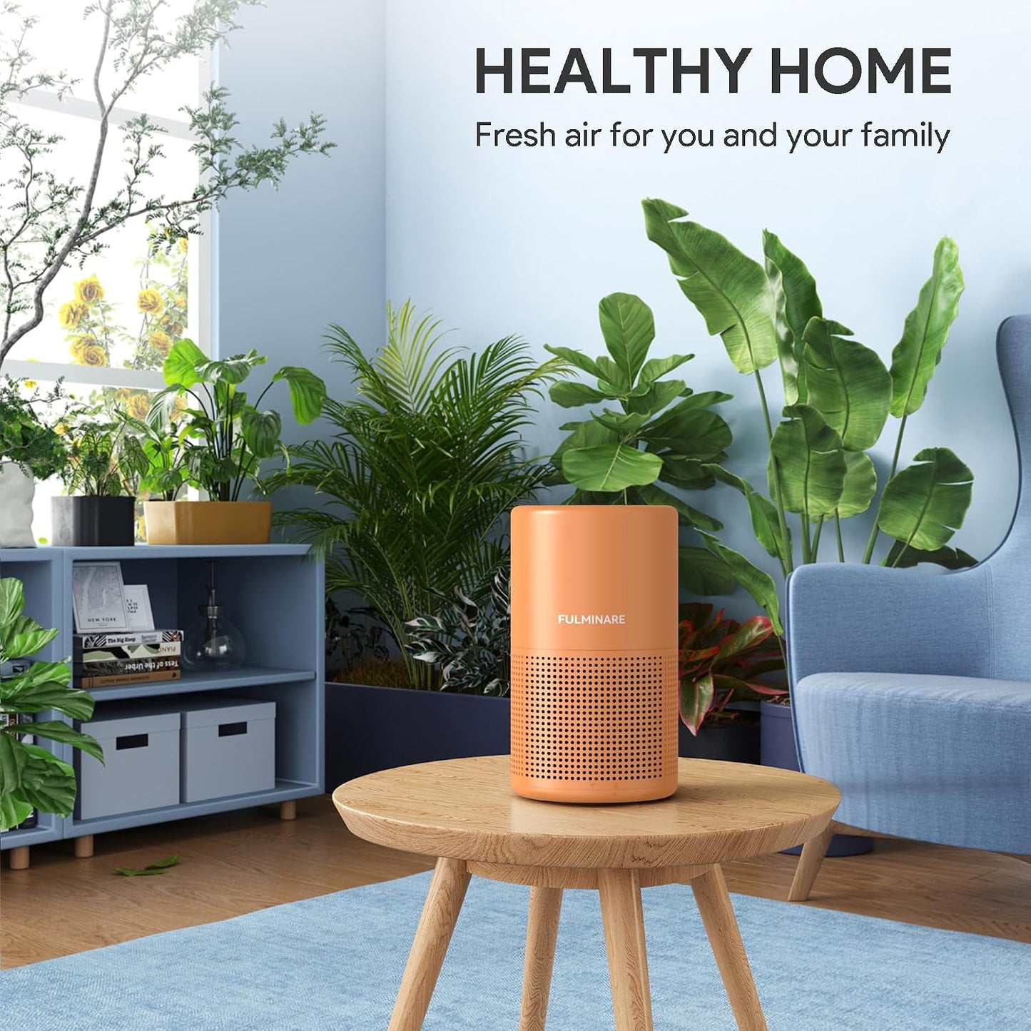FULMINARE Air Purifiers for Home Bedroom H13 HEPA Air Purifier, 3 Speeds, Timer, 24dB, Small Mini Air Purifier with Night Light, Sage Green
