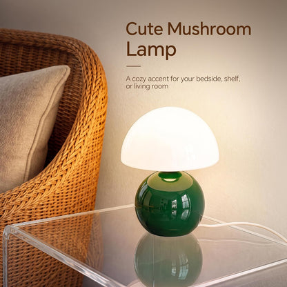 Dawnwake Mushroom Lamp Table Lamp for Bedroom-Small Desk Table Lamps,White