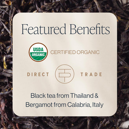 Rishi Tea Earl Grey Organic Black Loose Leaf Tea, Caffeinated, 4oz