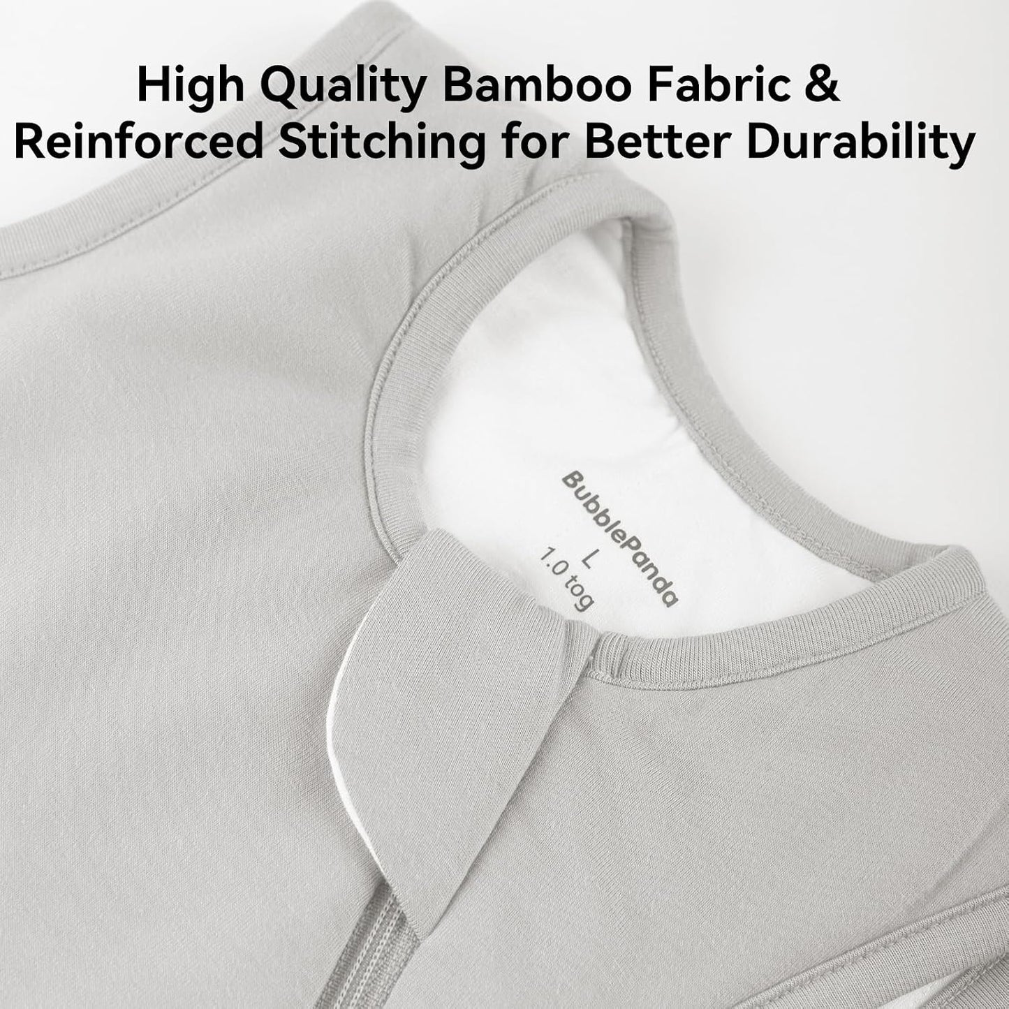 BubblePanda Rayon Made from Bamboo Sleep Sack 0-6 Months 1.0 Tog Soft Toddler Sleeping Sack 3-6 Months for Infant Newborn Babies 2-Way Zipper Baby Wearable Blanket 0-3 Months