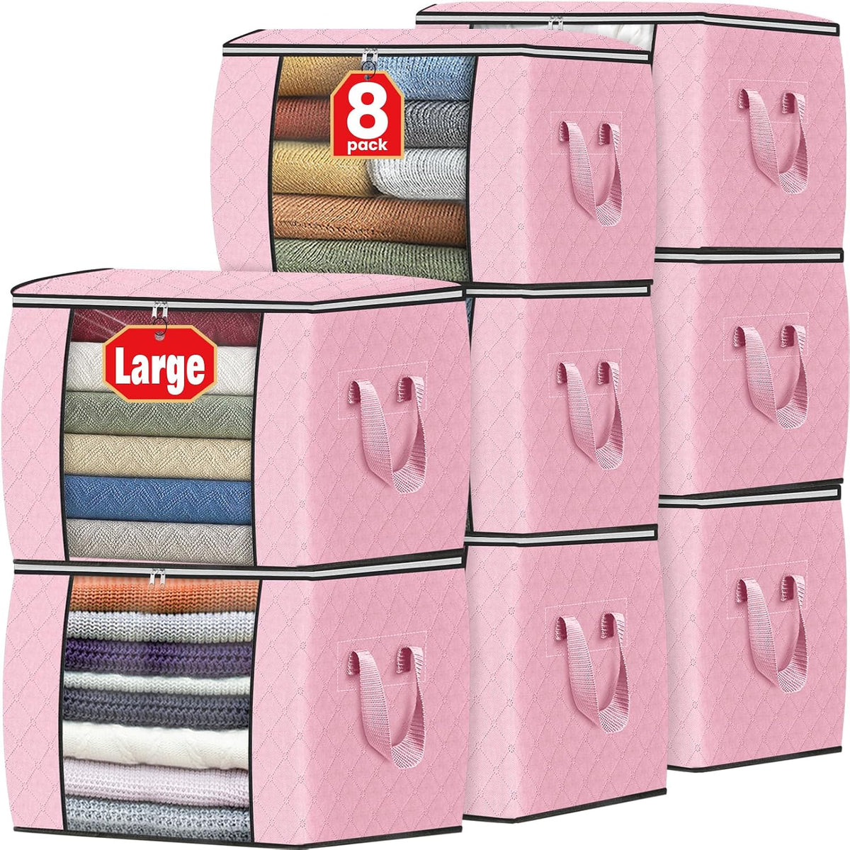 Fab totes Storage Bags for Clothes Blanket Storage Bins with Lids