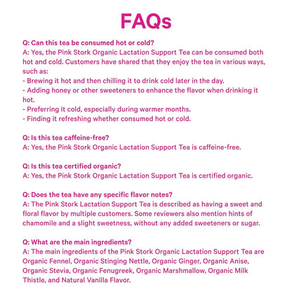 Pink Stork Organic Lactation Tea, Smooth Vanilla, Caffeine-Free, 15 Sachets