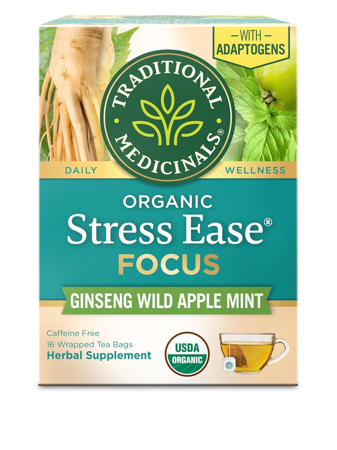 Traditional Medicinals Organic Stress Ease Focus, 16 Tea Bags