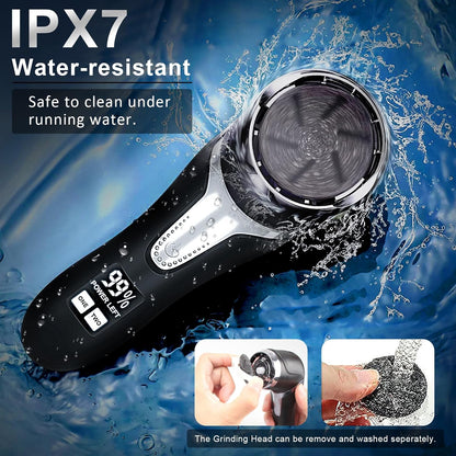 Electric Callus Remover for Feet with Vacuum, Professional Pedicure Tools Kit, Rechargeable Waterproof Foot File for Foot Care Deadskin Remover with 3Heads&2Speed,LCD Display