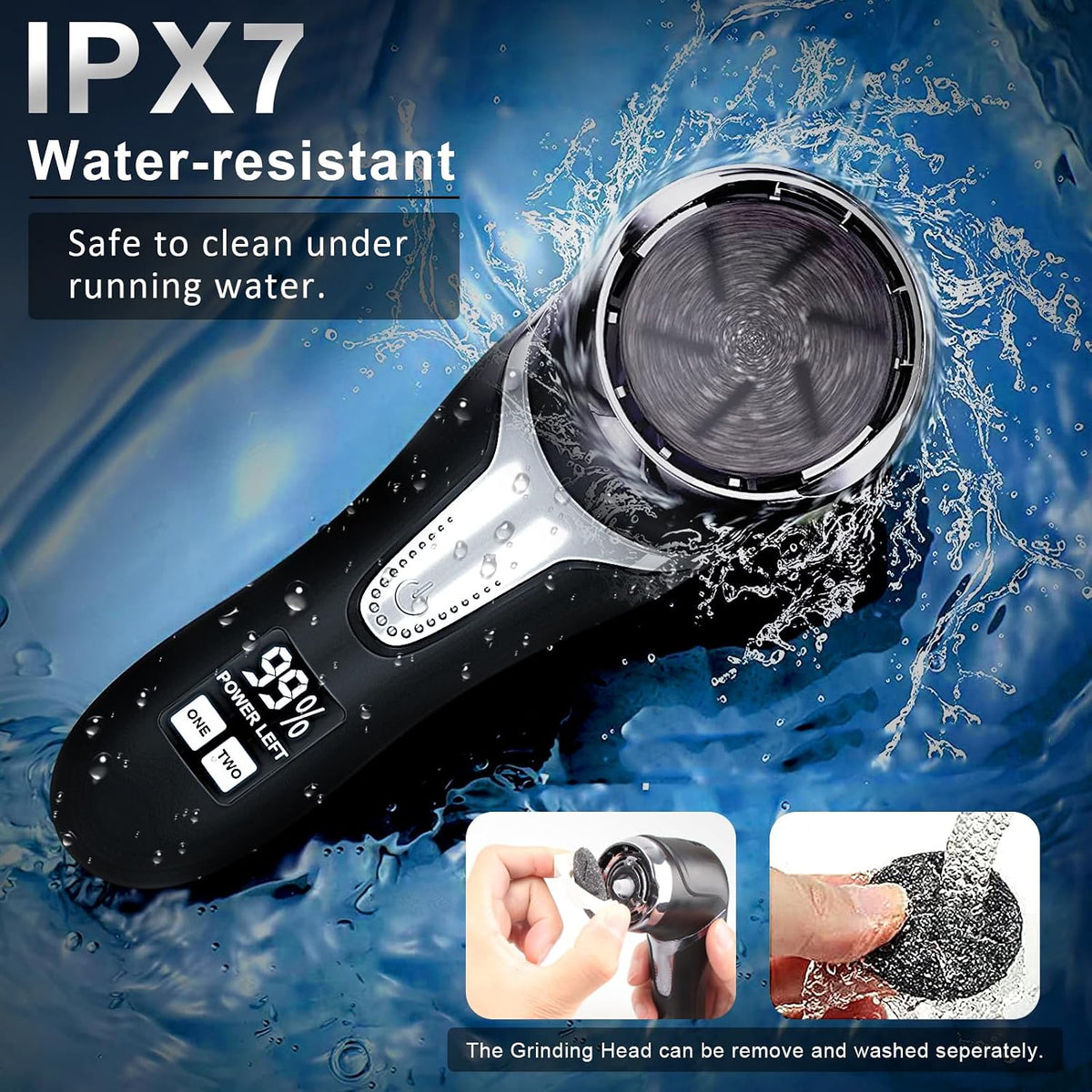 Electric Callus Remover for Feet with Vacuum, Professional Pedicure Tools Kit, Rechargeable Waterproof Foot File for Foot Care Deadskin Remover with 3Heads&2Speed,LCD Display