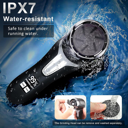 Electric Callus Remover for Feet with Vacuum, Professional Pedicure Tools Kit, Rechargeable Waterproof Foot File for Foot Care Deadskin Remover with 3Heads&2Speed,LCD Display