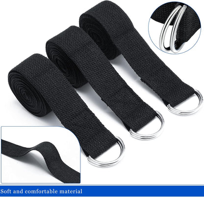 6 Pcs Yoga Straps for Stretching 8 Ft, Safe D Ring Buckle