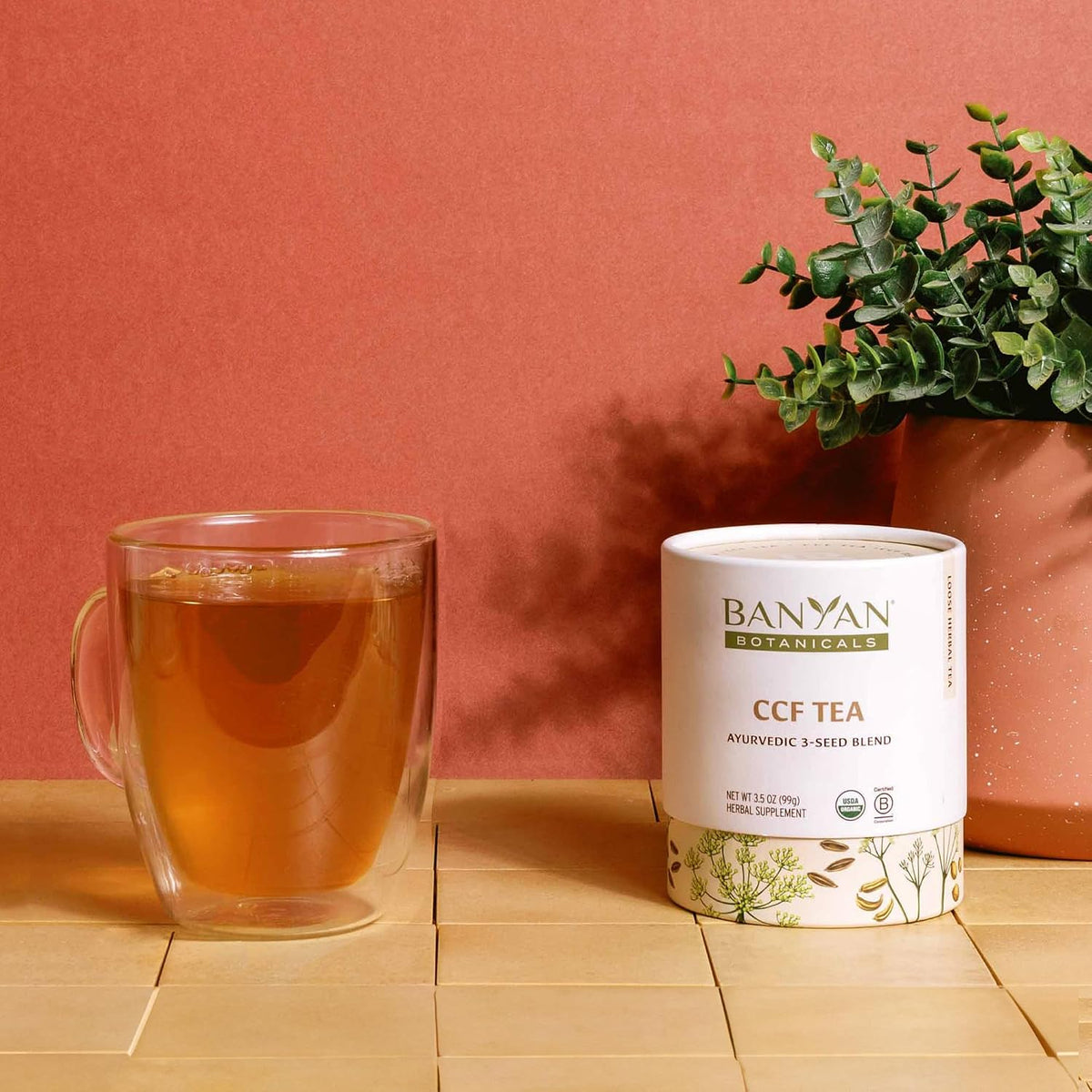 Banyan Botanicals CCF Tea (Cumin, Coriander, Fennel) – Organic Digestion Tea – Traditional Ayurvedic Detox For Supporting Digestion & Gentle Cleansing – 3.5 oz – Non-GMO Sustainably Sourced Vegan