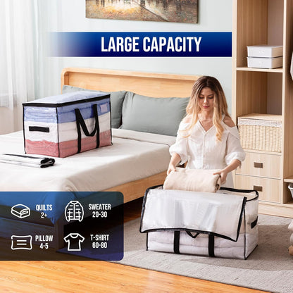 TAILI Blue Extra Large Moving Bags,Storage Bags with Visible Window
