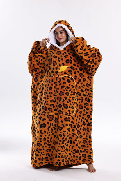 Capecage Blanket Hoodie, Long Hooded Blanket Sweatshirt as Birthday Gifts for Women Men, Long Wearable Blanket for Women Men.