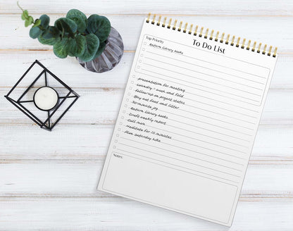 Better Office Products To Do List Notepad, 8.5" x 11", Planning Note Pad, 50 Sheets, Double Wire Spiral, Daily Agenda Productivity Checklist Organizer,(3 Pack)