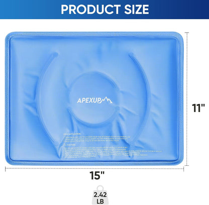 APEXUP Gel Ice Packs for Injuries Reusable, Flexible Double Sided Cold Packs for Injuries, Ice Pack for Knee, Shoulder, Back, Hip, Leg, Arm (Blue, 11.5"x7.5", 1PK)