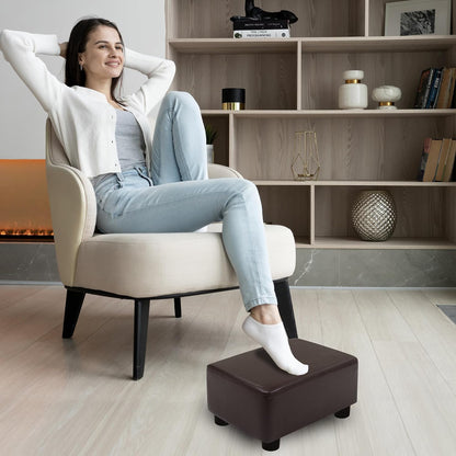 CAROLMADE Small Foot Stool Ottoman Footstool with Legs Under Desk Footrest for Living Room Bedroom and Office,Linen-Grey