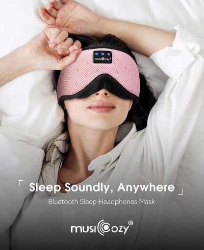 MUSICOZY Sleep Headphones Breathable Sleep Mask Bluetooth 5.4 Wireless Earphones Mask Sleeping Eyemask for Side Sleepers for Women Men Travel Meditation Gift (Mesh Black)