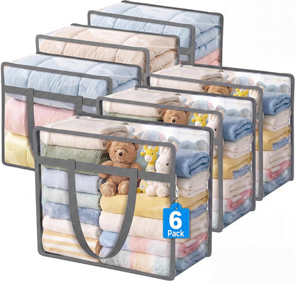 Clear Storage Bags for Clothes, 45L Closet Organizers and Storage