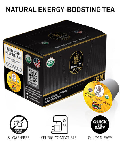 Organic Chamomile and Lavender Tea Pods for Keurig - Decaf Herbal Tea for Keurig K Cups - Honey Chamomile Lavender by Teavity (12 Tea Pods)