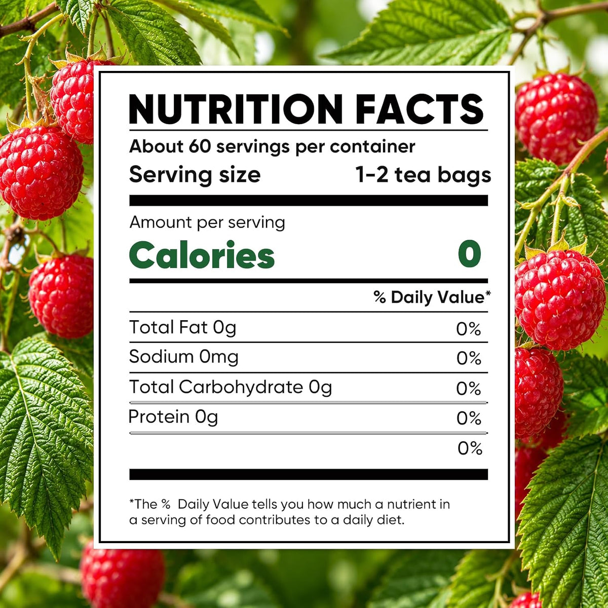 TEAWOO Red Raspberry Leaf Tea, Herbal Tea Bags
