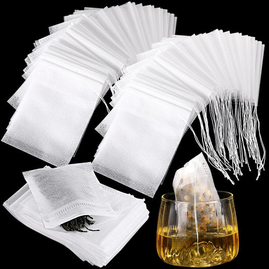 1000 Pcs Disposable Tea Bags Bulk for Loose Leaf Tea Drawstring Empty Coffee Sachets Filter Infuser Strainers for Coffee Spice Christmas Herbs Gift (2.75 X 3.54 Inch)