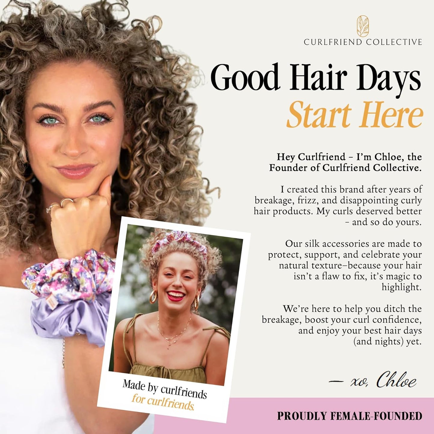 Curlfriend Collective Cotton Cloud T-Shirt Hair Towel Duo – Sage The Day Hair Towel Wrap for Women, XL + Mini Hair Drying Towels for Curly Hair, No-Slip Plopping Towel, Ultra Absorbent Cotton