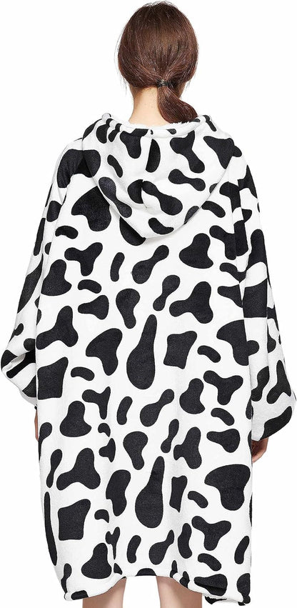 KFUBUO Wearable Blanket Hoodie for Adults Sherpa All Patterns Cat Oversized Sweatshirt Blanket with Pockets for Women