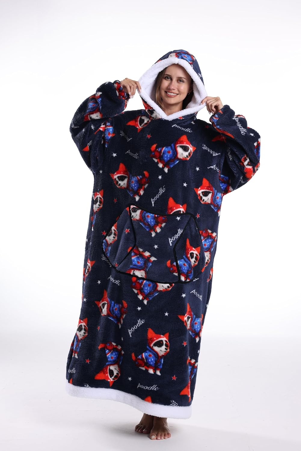 Capecage Blanket Hoodie, Long Hooded Blanket Sweatshirt as Birthday Gifts for Women Men, Long Wearable Blanket for Women Men.