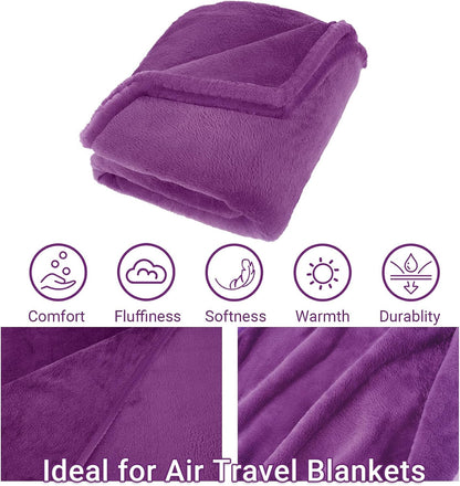 Compact Travel Blanket for Airplane, Premium Soft 2-in-1 Blanket with Pillowcase and Carry Bag, Lightweight Travel Essentials with Luggage Sleeve and Backpack Clip, Mint Green