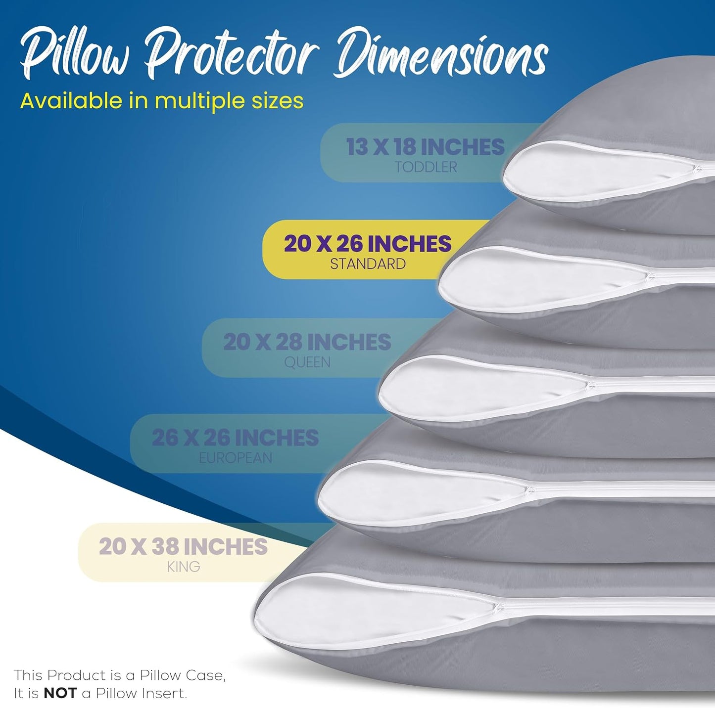 Utopia Bedding Premium 100% Waterproof Pillow Protectors with Zipper Standard Size (Set of 4), Bed Bug and Dust Mite Proof Zippered Pillow Covers, Pillow Encasement Cases, Gray