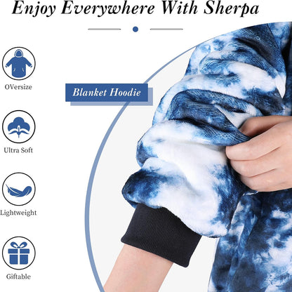 AmyHomie Wearable Blanket Hoodie for Adults & Teens,Oversized Sherpa Hooded Blanket,Warm Cozy Blanket Sweatshirt as Christmas Birthday Gifts for Women Men