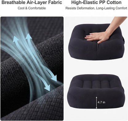 WSGJHB Car Booster Seat Cushion Posture Cushion for Long Sitting | Portable Breathable Mesh, Effectively Increase The Field of View Ideal for Office, Home, Car Angle Lift Seat Cushions,Black