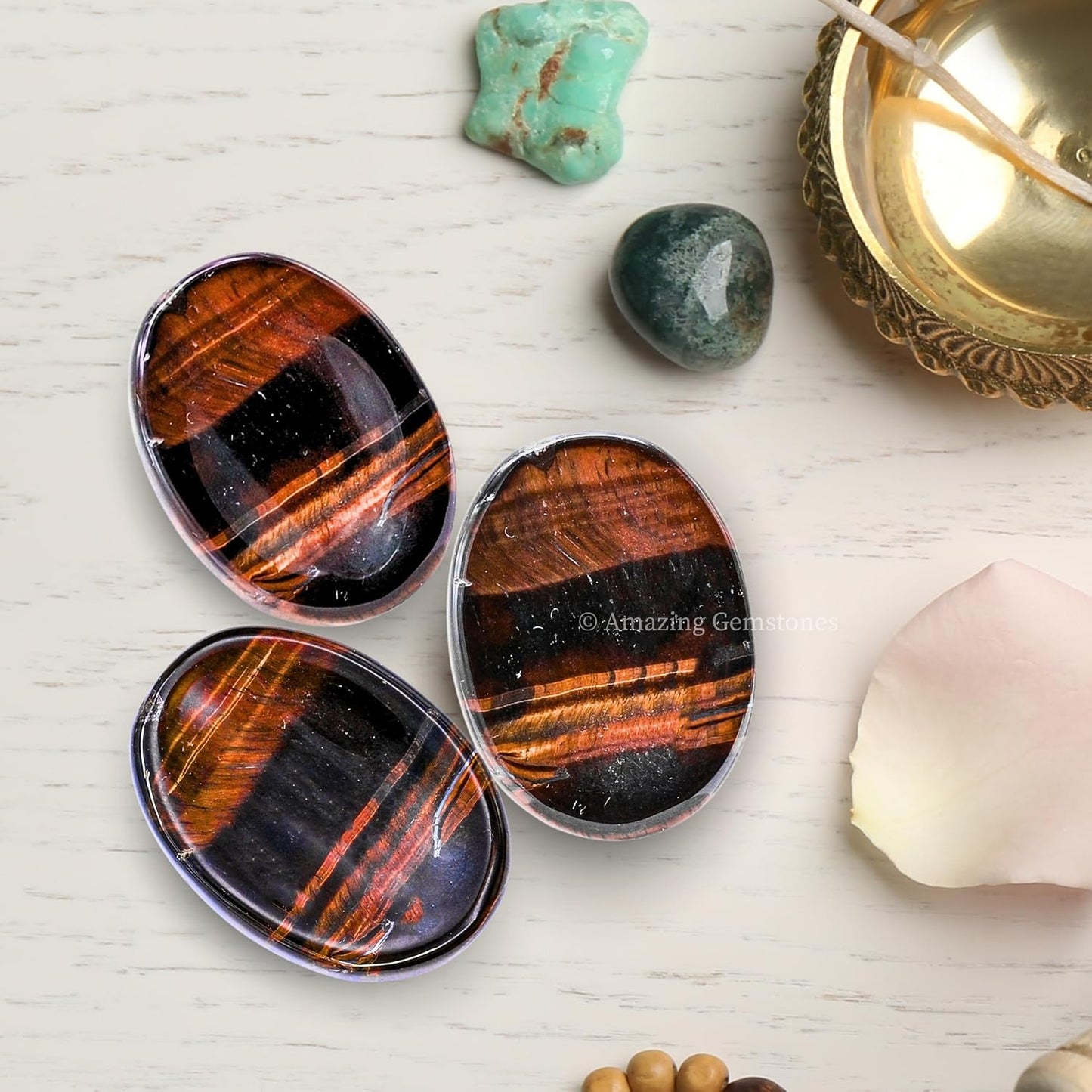 Amazing Gemstone Labradorite Thumb Worry Stone, Anxiety Stone, Healing Crystals - Piedra Crystal Fidget for Gift, Meditation, Calming, Relaxation, Stress Relief - Colors A