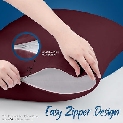 Utopia Bedding Premium 100% Waterproof Pillow Protectors with Zipper Standard Size (Set of 4), Bed Bug and Dust Mite Proof Zippered Pillow Covers, Pillow Encasement Cases, Gray