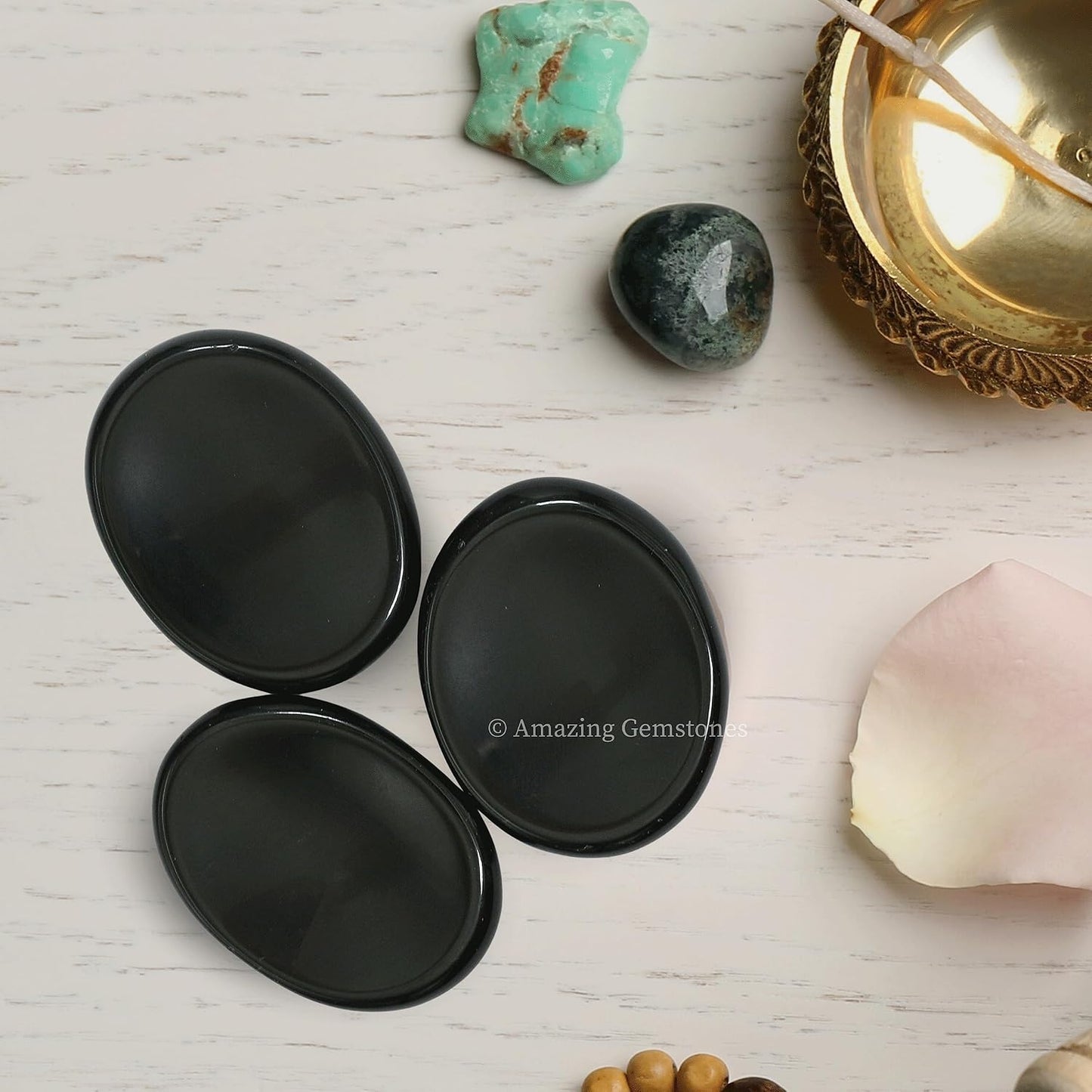 Amazing Gemstone Labradorite Thumb Worry Stone, Anxiety Stone, Healing Crystals - Piedra Crystal Fidget for Gift, Meditation, Calming, Relaxation, Stress Relief - Colors A
