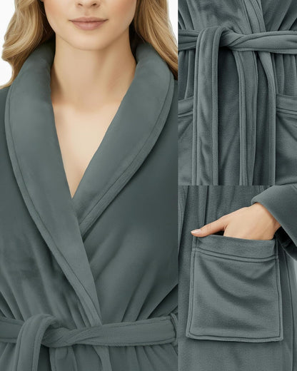 NY Threads Premium Womens Robe, Plush Fleece Long Bath Robe for Women, Fluffy Soft Women's Bathrobe