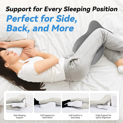 UJPFEO Knee Pillow for Side Sleepers,Leg Pillows for Sciatica,Knees,Hips,Joints Between Legs,Back Pain Relief When Side Sleeping Spine Alignment Support for Knee Surgery Recovery