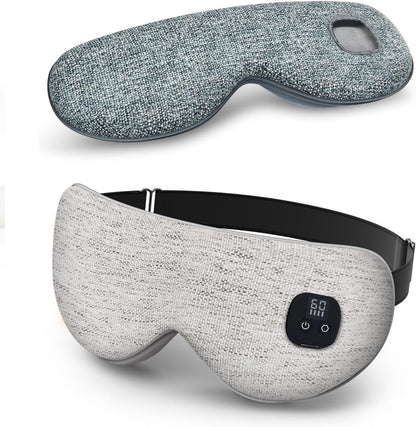 Heated Eye Mask for Dry Eyes, Cordless Warm Eye Compress with 4 Heat & time Levels, Eye Heating pad for Blepharitis, Styes, Travel, Improved Sleep, Gift