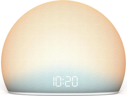 HOUSBAY Sunrise Alarm Clock with White Noise Sound Machine – Wake-Up Light for Bedroom, 5 Gentle Alarm Sounds, 20 Soothing Sleep Sounds, Dimmable Display, Phone-Free Bedside Clock