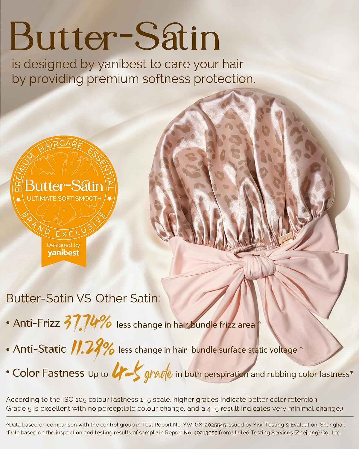 YANIBEST Adjustable Satin Bonnet for Sleeping Women Double Layer Hair Wrap Reduce Friction Prevent Frizz Natural Curly Hair