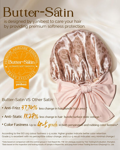 YANIBEST Adjustable Satin Bonnet for Sleeping Women Double Layer Hair Wrap Reduce Friction Prevent Frizz Natural Curly Hair