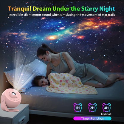 Galaxy Projector for Bedroom, HD Image Star Projector Galaxy Light Adjustable Knob, 13 Film Discs Planetarium Projector for Kids, 360° Rotating 1/2h Timer Simple 3-Button Control Black&White