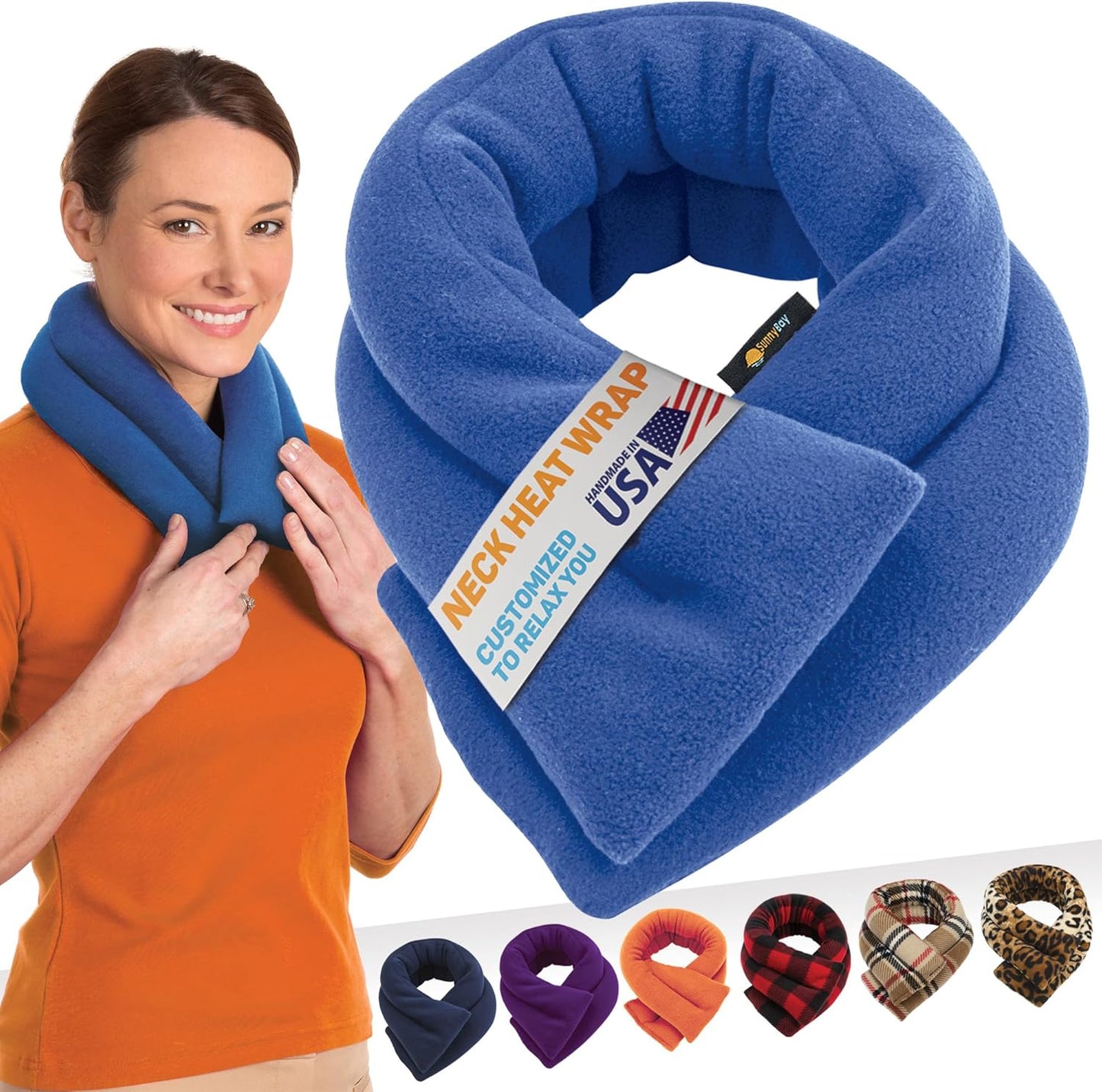 SunnyBay Lavender Microwave Heating Pad, 26" Long Microwavable Neck Wrap & Heat Pack for Moist Hot Therapy, Heated Neck Warmer for Neck, Shoulder & Back Pain Relief, Flaxseed Filling, 26x6, Purple